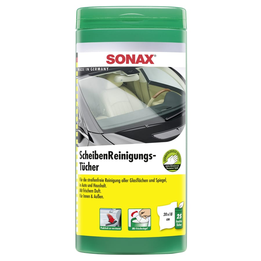 SONAX Reinigungstücher für Scheiben 25 Tücher Box