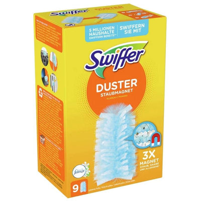 Swiffer Staubmagnet Tücher Nachfüllpack – Effektive Staubaufnahme für eine gründliche Reinigung 9 Tücher Febrezeduft