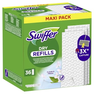 Swiffer Trocken Wischtücher Nachfüllpackung, 36er mit Duft – 1 Packung = 36 Stück 1 Packung = 36 Stück