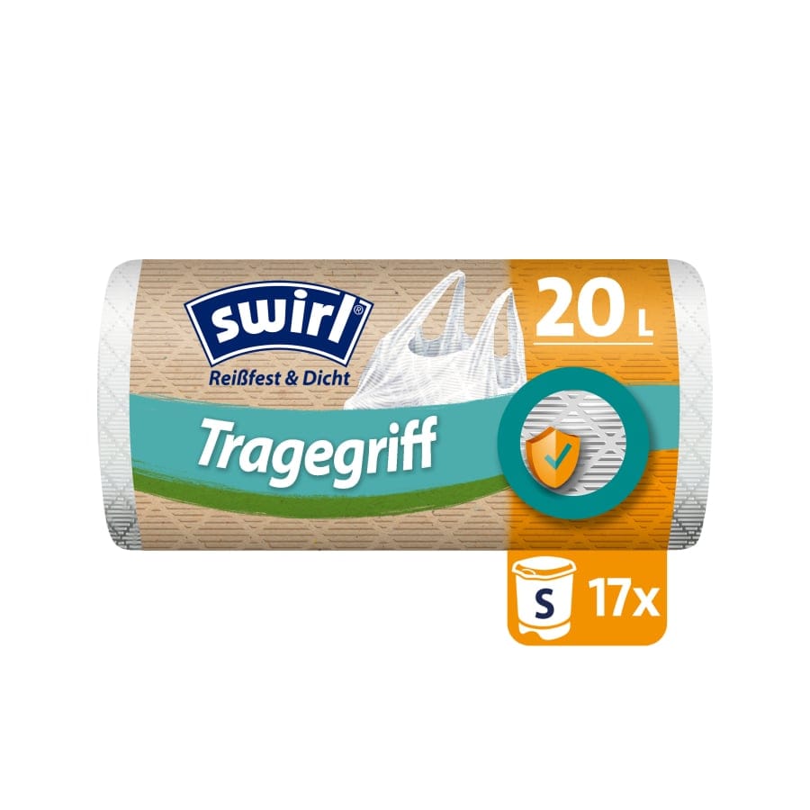 Swirl® Müllbeutel mit Tragegriff, 20 Liter 1 Karton = 16 Rollen à 17 Stück