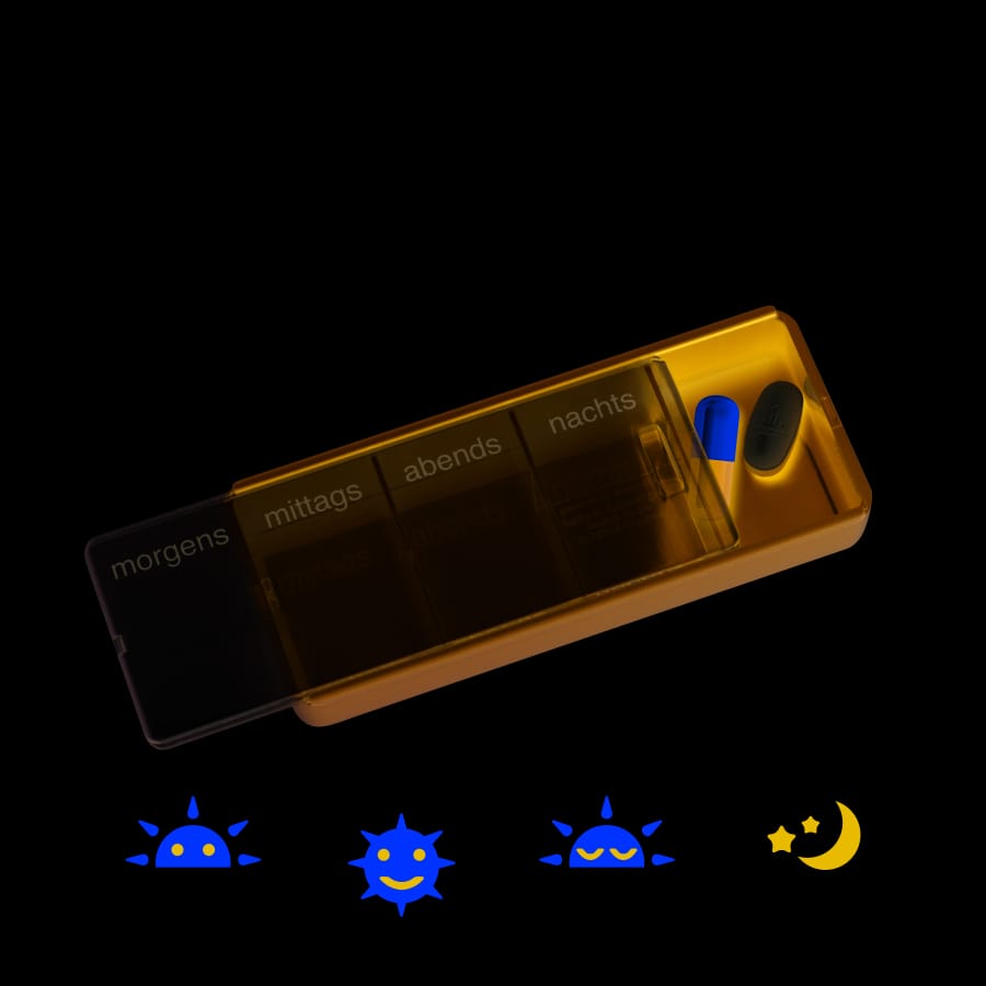 Tablettenbox rechteckig mit 4 Fächern
