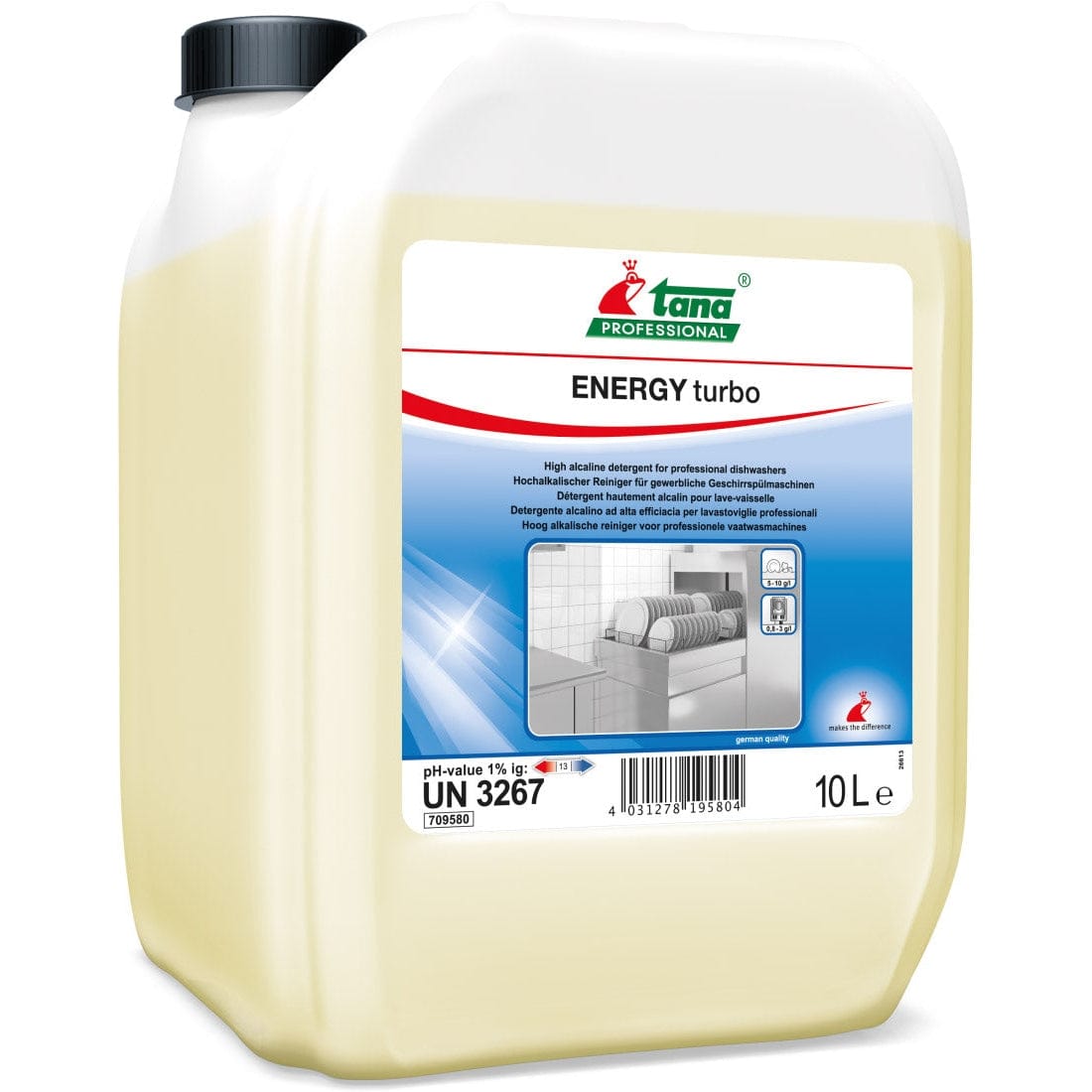 TANA energy turbo Hochalkalischer Reiniger für gewerbliche Spülmaschinen