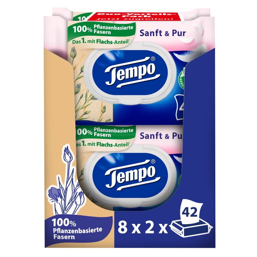 Tempo sanft & pur feuchte Toilettentücher Großpackung