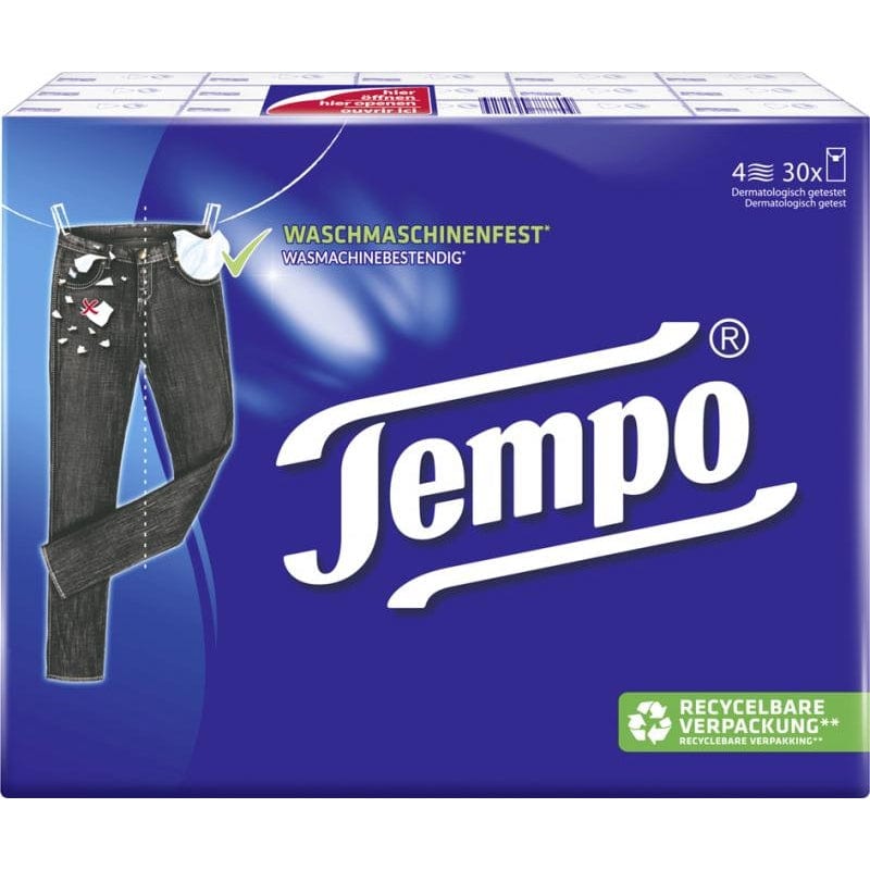 Tempo Taschentücher Klassik, 4-lagig, weiß Inhalt: 30 x 10 Tücher