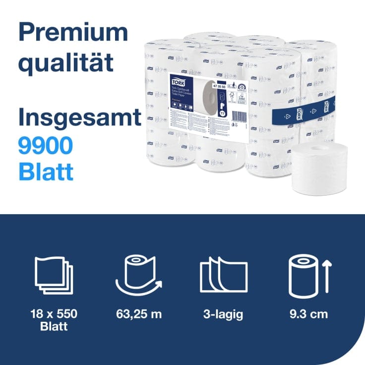 Tork OptiServe Coreless Toilettenpapier hülsenlos 3-lagig weiß