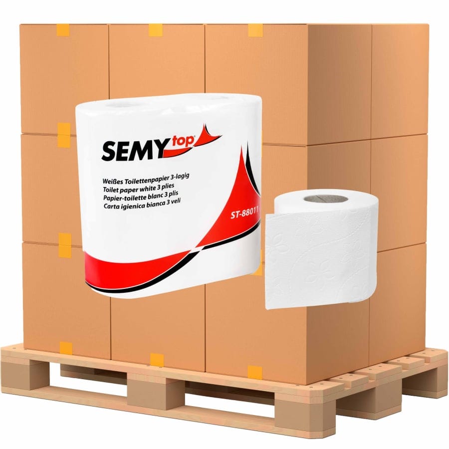 Toilettenpapier, 3-lagig, weiss, 100 % Zellstoff