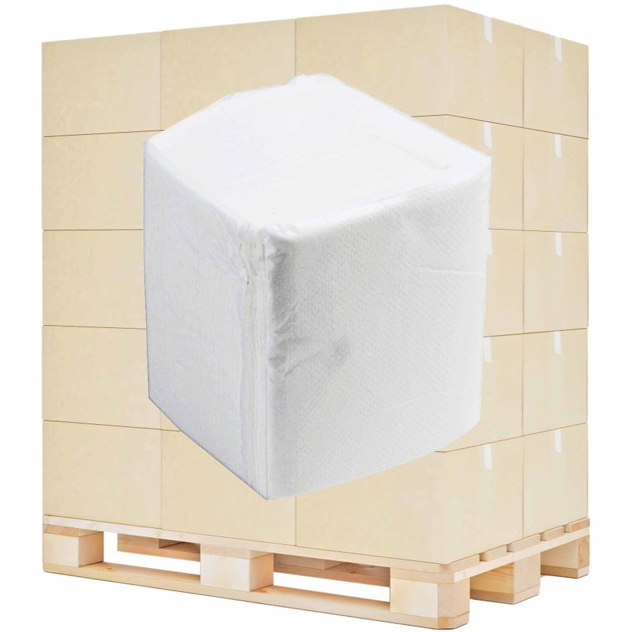 Toilettenpapier, Einzelblätter, 2-lagig, weiss Toilettenpapier, Einzelblätter, 2-lagig, weiss 1 Palette = 36 Kartons = 324000 Blatt