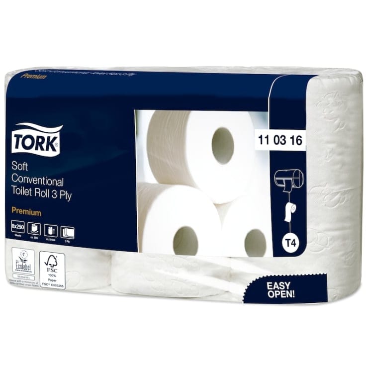 Tork Kleinrollen Toilettenpapier T4 Premium 3-lagig weiß