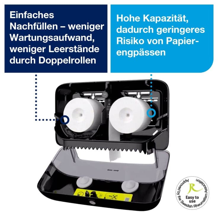 Tork Doppelrollenspender hülsenlos Midi Toilettenpapier T7