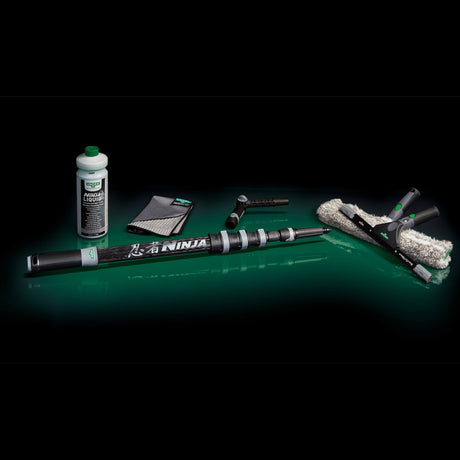 UNGER NinJa Fensterreinigungsset mit Carbon Teleskopstange