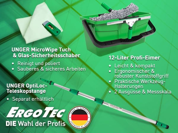UNGER Profi Fensterreinigungs-Set – 6in1 Komplett-Set