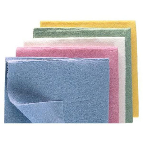 Vermop Allzweck-Vliestuch in verschiedenen Farben: blau, rosa, grün, gelb und weiß, ideal für Reinigung und Haushalt.