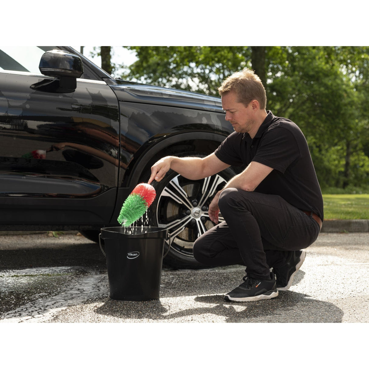 Vikan Autowaschbürste für Leichtmetallfelgen, Ø 105 mm, 425 mm