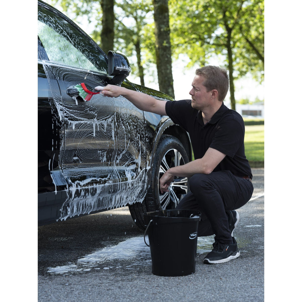 Vikan Autowaschbürste mit Vollgummi-Puffer, 345 mm