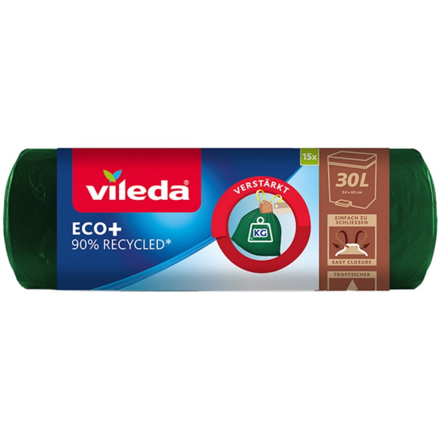 Vileda ECO+ Müllbeutel, 30 Liter, mit Zugband