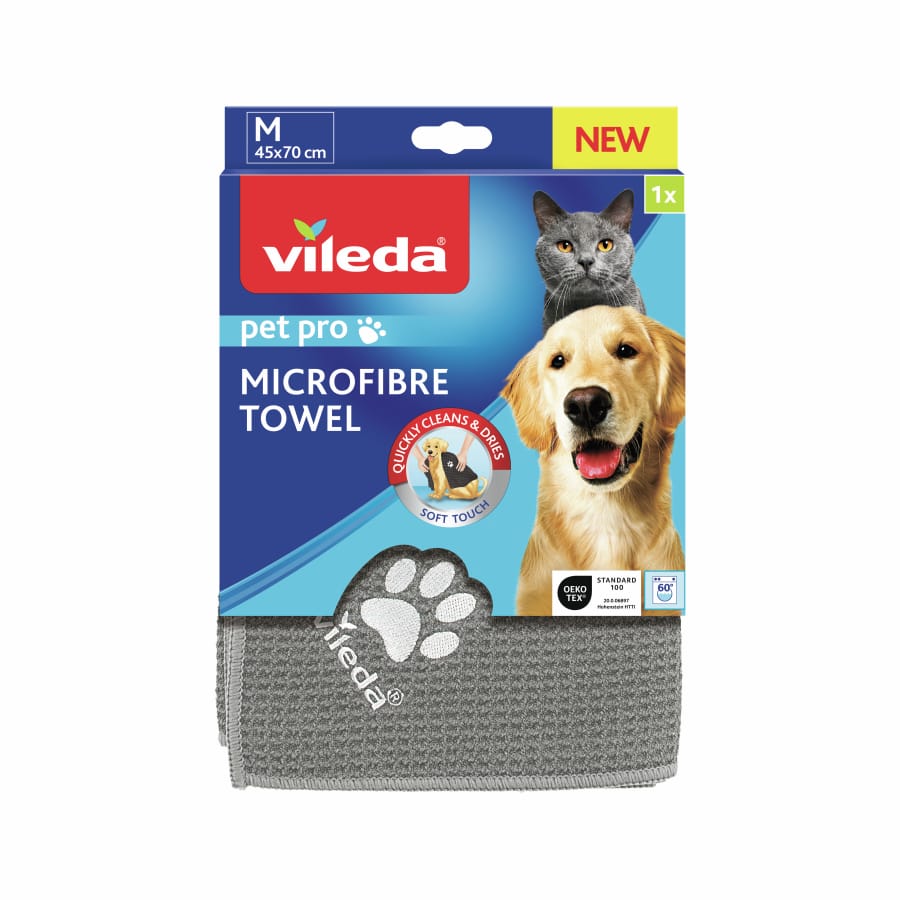 Vileda Pet Pro Microfibre Towel Mikrofasertuch Größe M (45 x 70 cm)