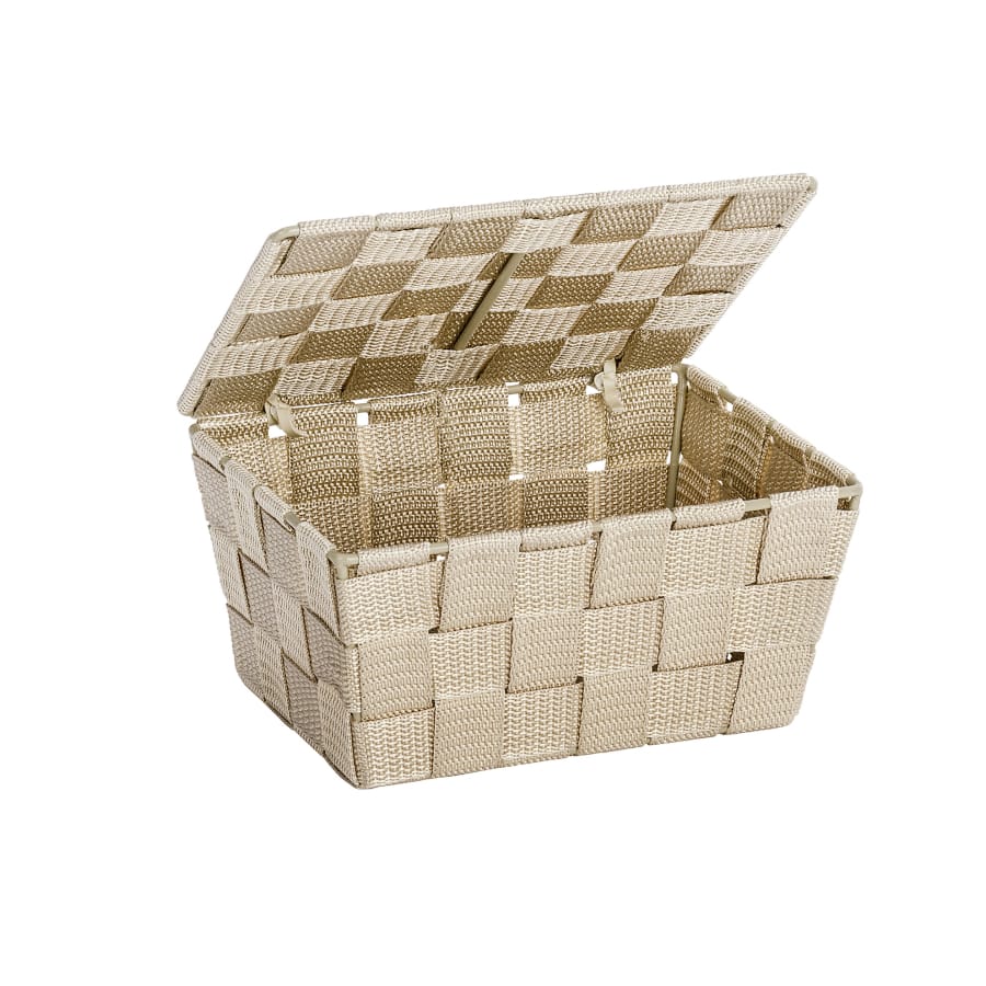 WENKO Adria Aufbewahrungskorb mit Deckel beige
