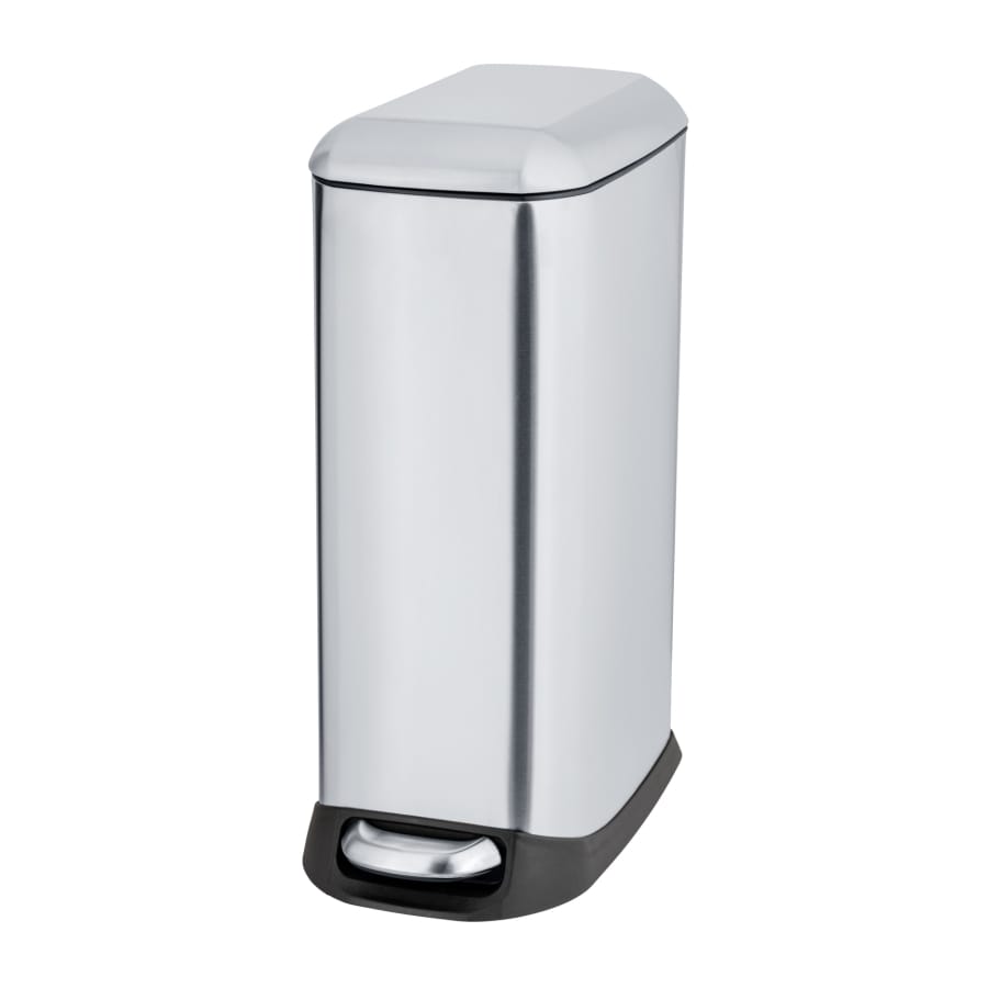 WENKO Design Treteimer 12 Liter, Edelstahl mit Easy-Close satiniert