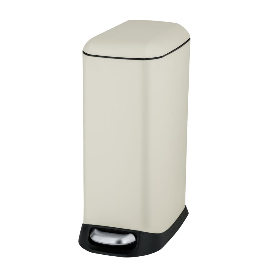 WENKO Design Treteimer 20 Liter, Edelstahl mit Easy-Close creme
