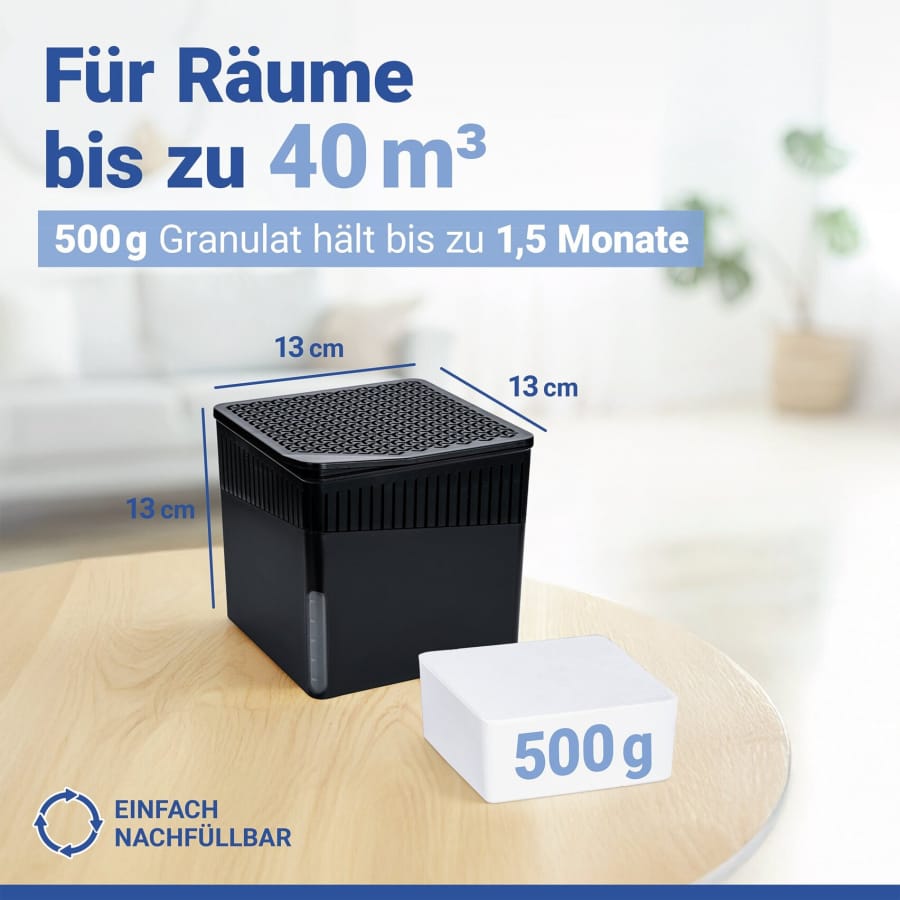 WENKO Raumentfeuchter Cube, schwarz
