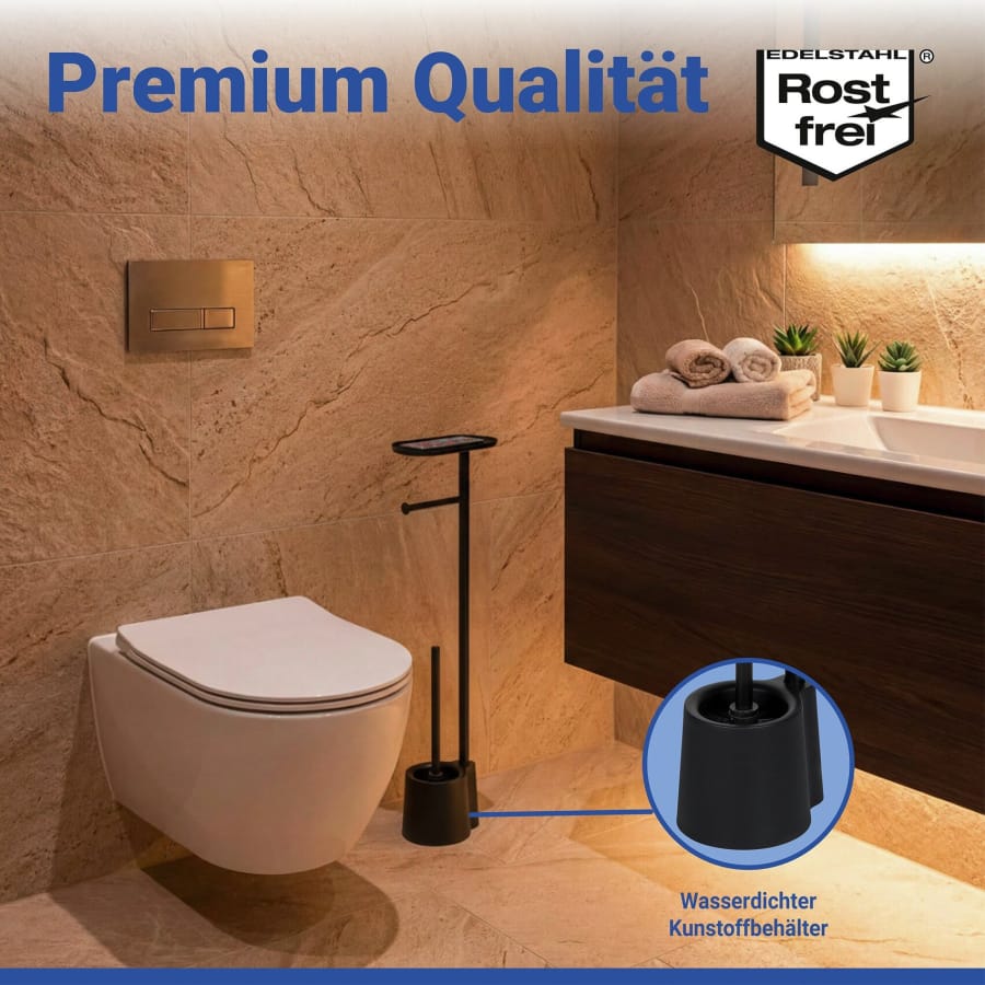WENKO Stand-WC-Garnitur Albella, schwarz