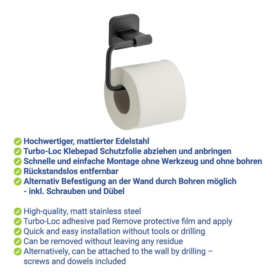 WENKO Turbo-Loc Toilettenpapierhalter Porto, offen