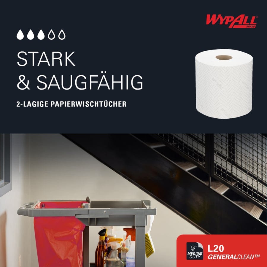 WYPALL* L20 EXTRA+ Wischtücher für die Zentralentnahme