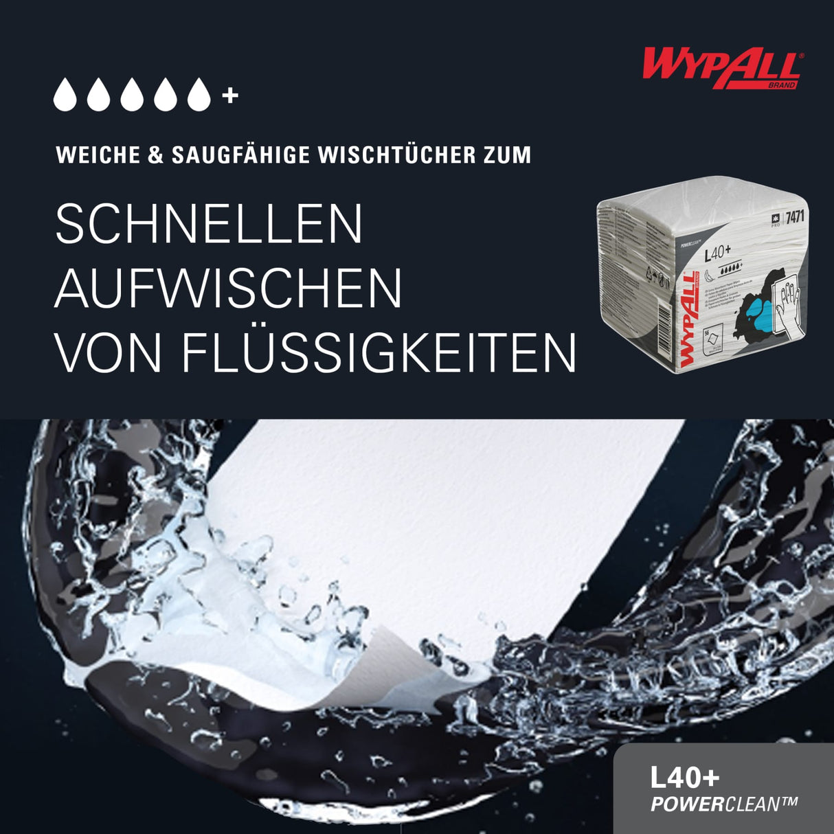 WypAll® L40 Wischtücher, 1-lagig, weiß