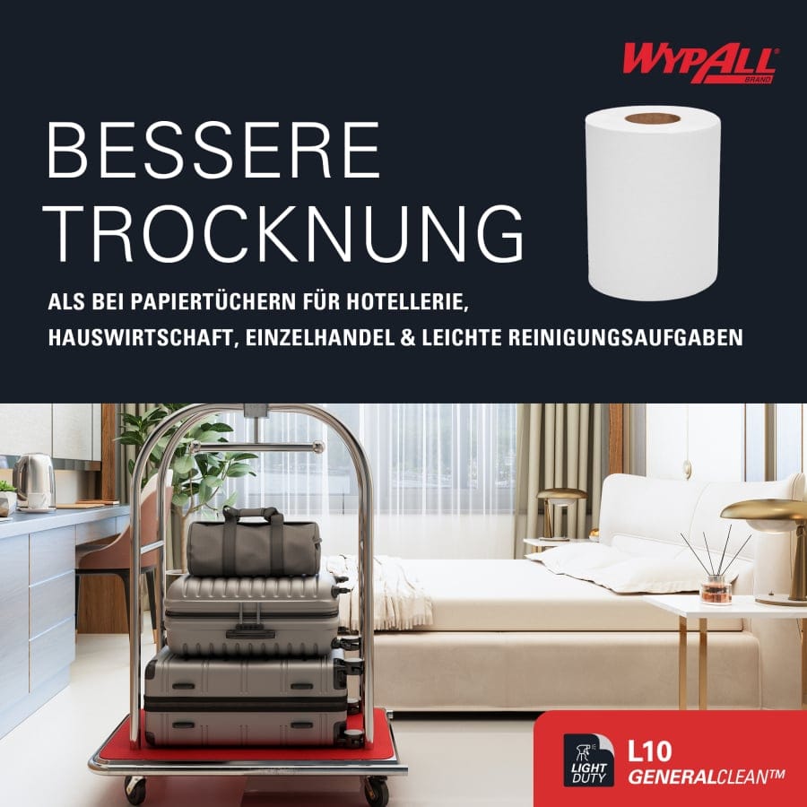 WYPALL® Reinigungstücher L10, mit Zentralentnahme, weiß