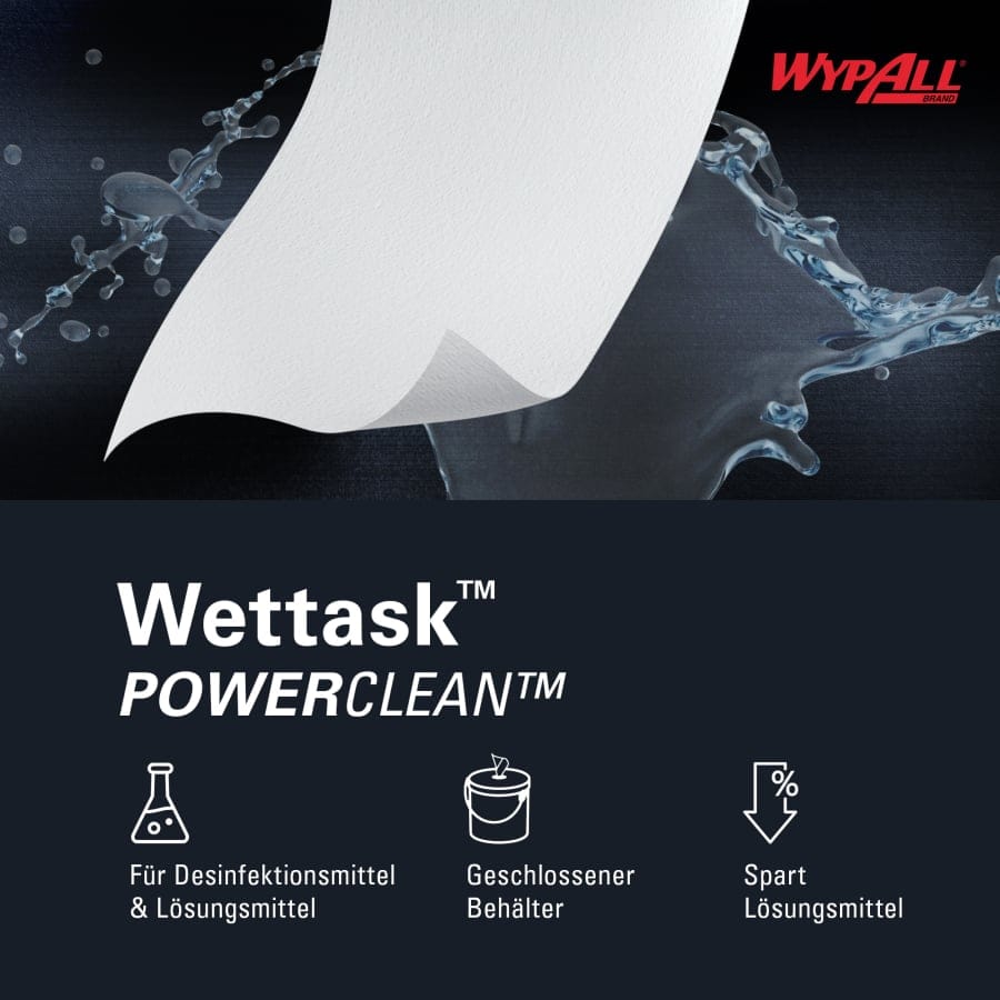 WypAll® Reinigungstücher Wettask, weiß, perforiert
