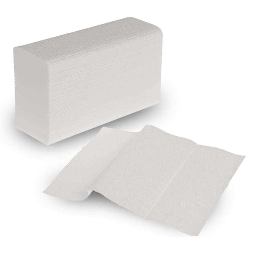 zetForm Falthandtücher, V-Falz, 2-lagig weiß 20,5 x 24 cm, 25 Bündel à 150 Tücher
