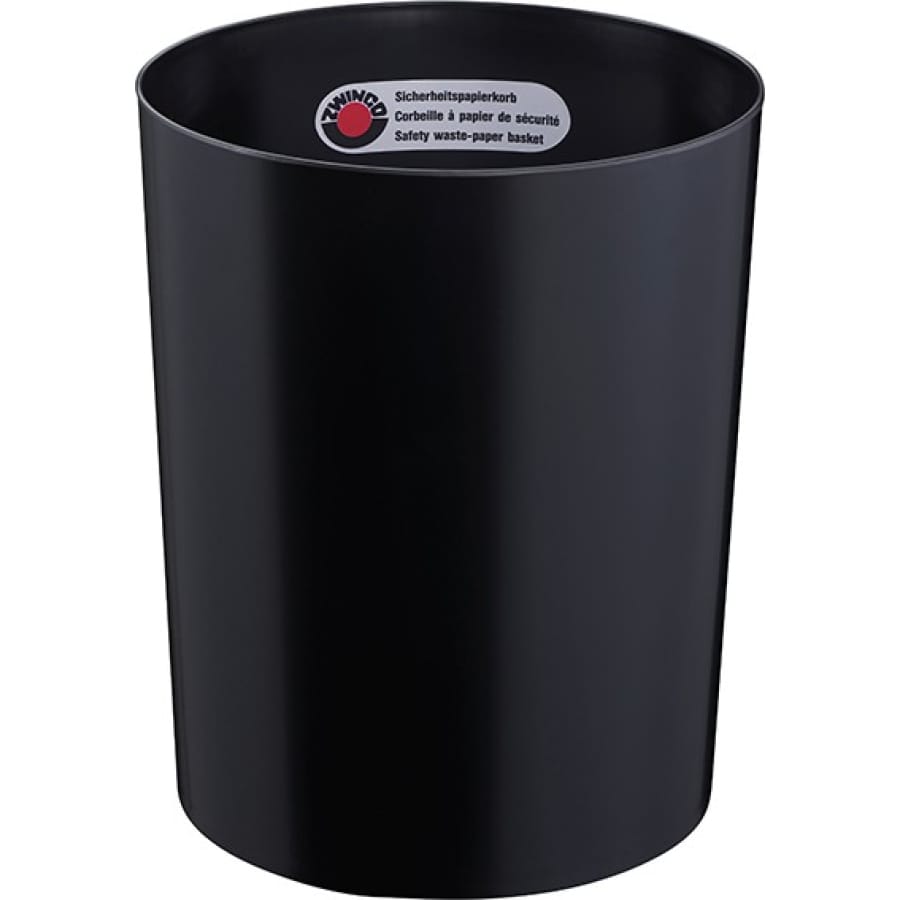 Zwingo Sicherheitspapierkorb, 13 Liter schwarz