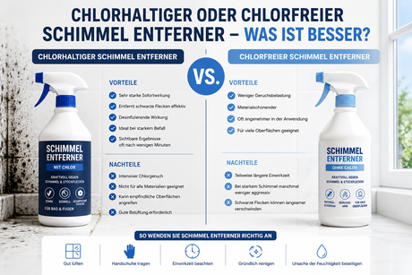 Chlorhaltiger oder chlorfreier Schimmel Entferner – was ist besser?