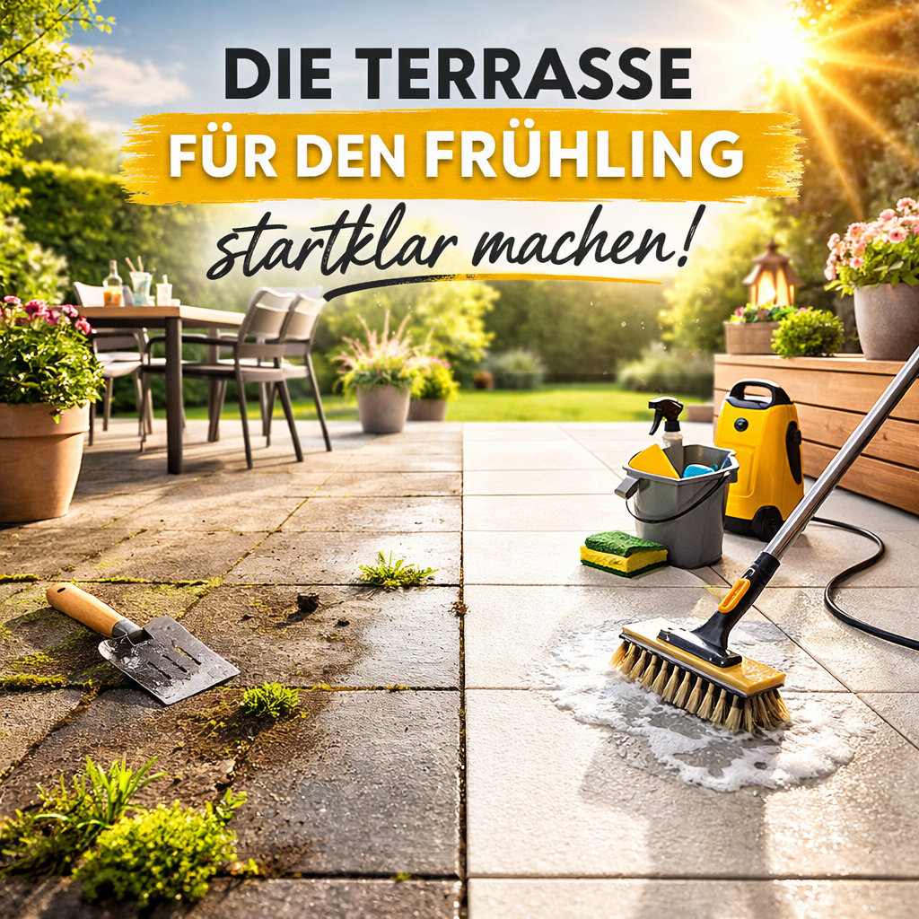 Die Terrasse für den Frühling startklar machen