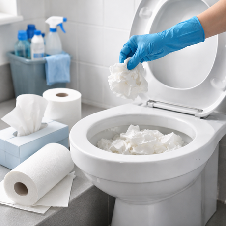 Dürfen Taschentücher ins Klo? Warum Toilettenpapier die einzige richtige Wahl ist