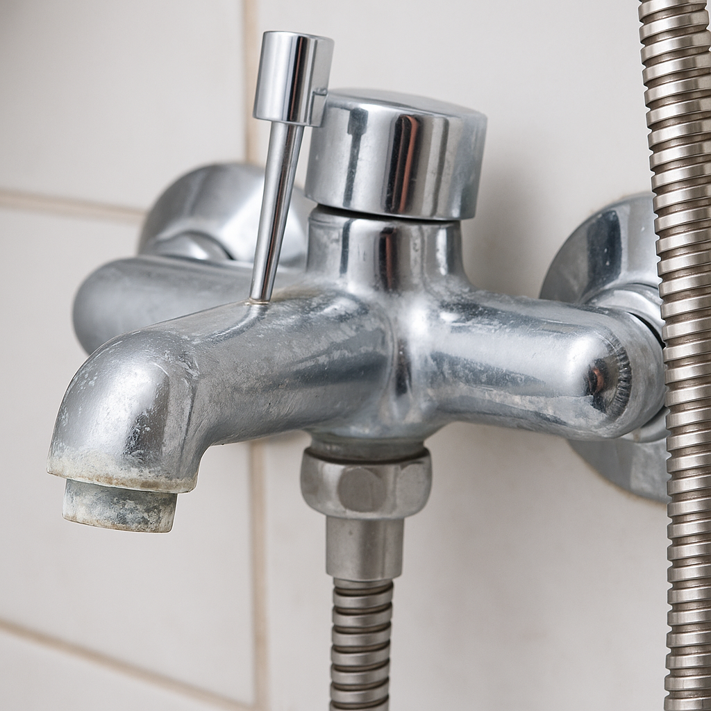 Ein verkalkter Wasserhahn