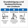 Grundreinigung und Neubeschichtung von Linoleum – Schritt-für-Schritt-Anleitung