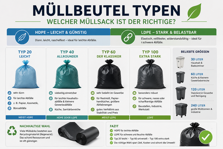 Müllbeutel Typen erklärt – Welcher Müllsack ist der richtige?