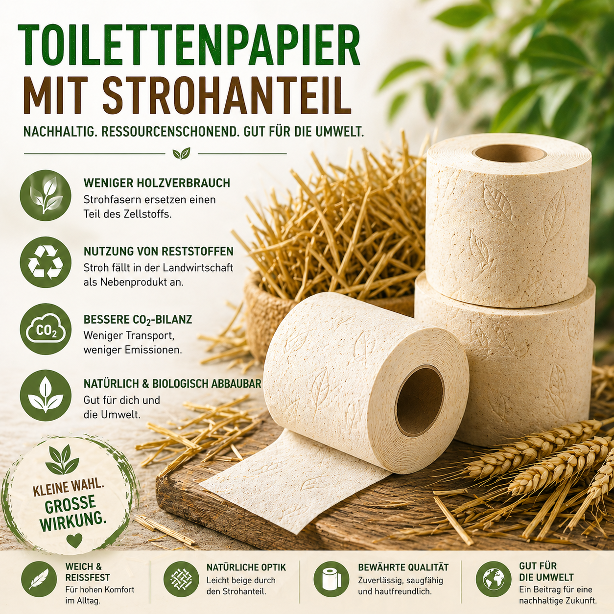 Was bedeutet Toilettenpapier mit Strohanteil?