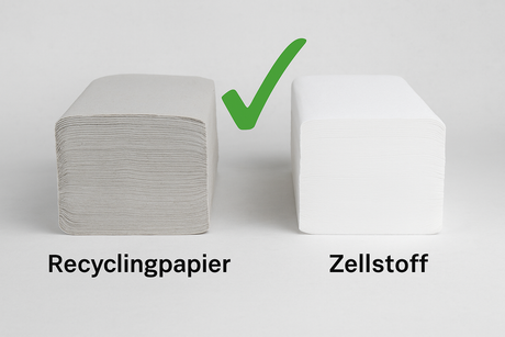 Papierhandtücher aus Recyclingmaterial oder Zellstoff – was ist besser und wo ist der Unterschied?