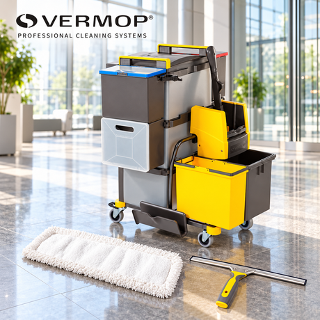 VERMOP – Wischsysteme · Reinigungswagen · Glasreinigung