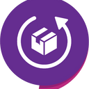 Ein Icon mit einem Paket welches einfache Retouren bewerben soll