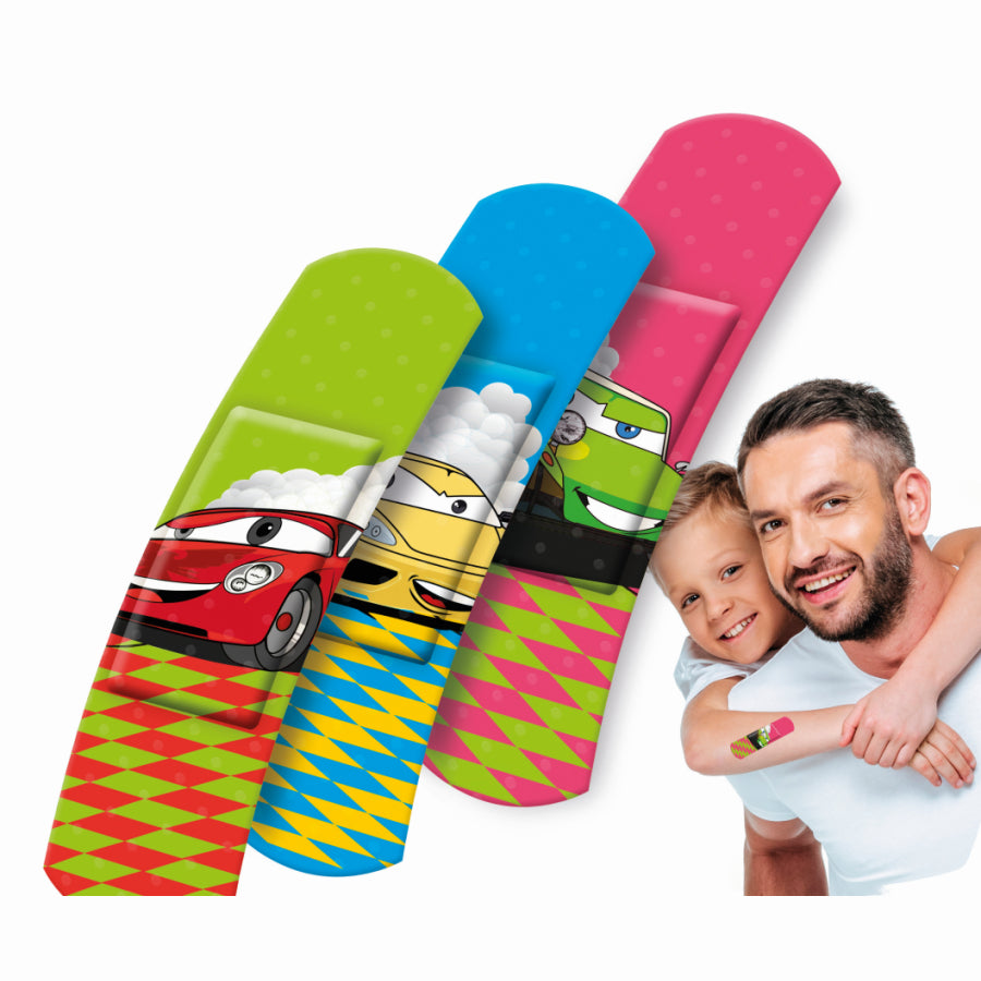 Lifemed Pflaster-Strips Box Kids Autos Rueckseite
