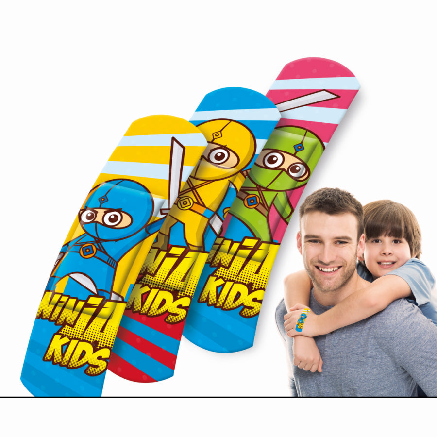 Lifemed Pflaster-Strips Box Kids Ninjas Metallbox