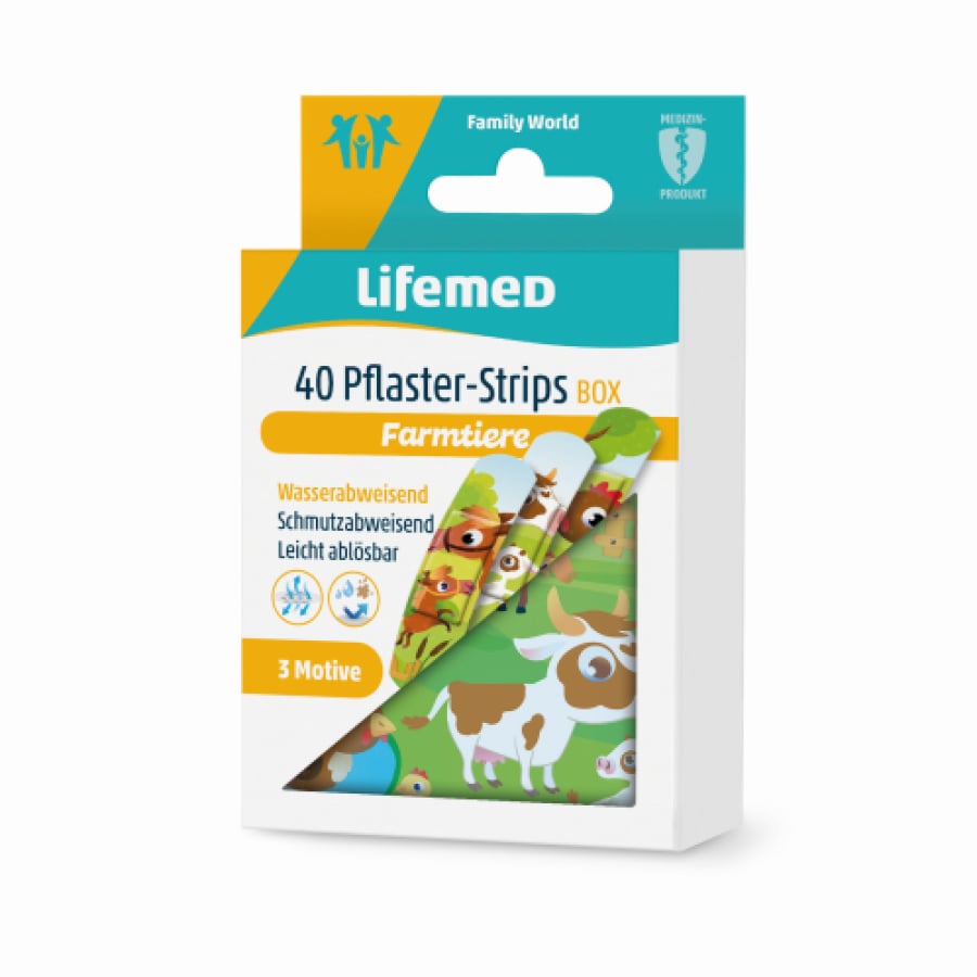 Lifemed Pflaster-Strips Box Kids Farmtiere