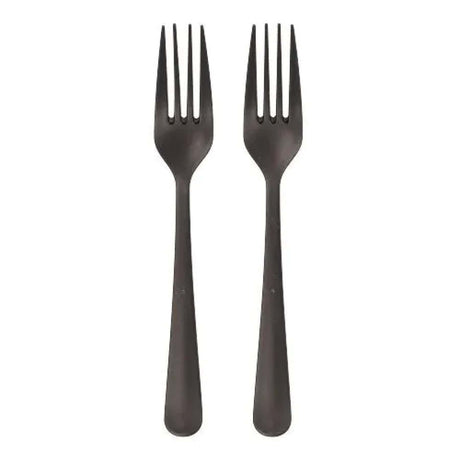 Mehrweg Gabeln in Spender, Bio-PP, extra stabil 1 Karton (6 Packungen × 100 Stück), Schwarz
