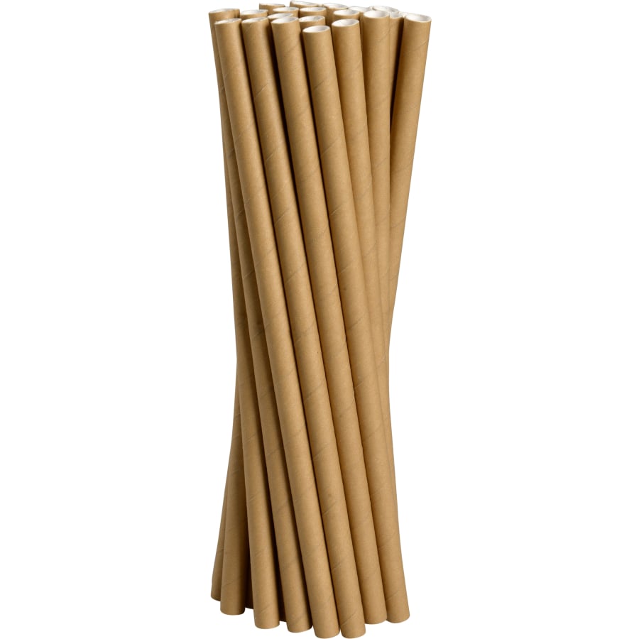 ABENA® Strohhalme Papier Jumbo, Braun, 25 cm, Ø 0,8 cm