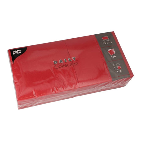 Papstar DAILY Collection Servietten, 32x32 cm, 1/4 Falz, bordeaux
