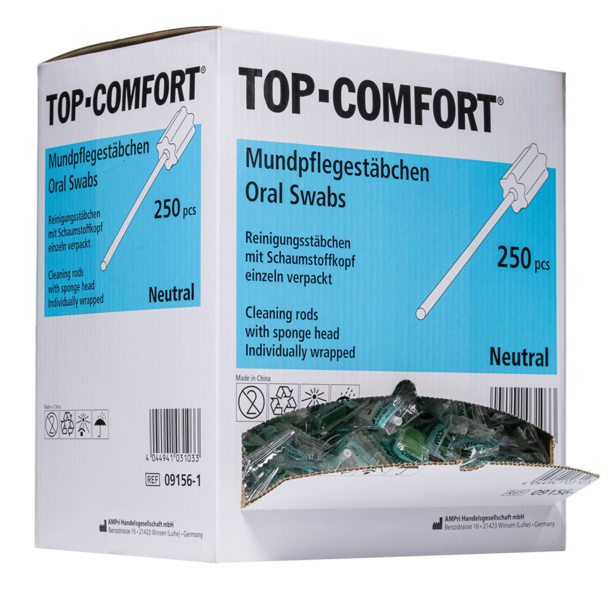 AMPri TOP COMFORT Mundpflegestäbchen PU Schwamm Neutral Mundhygiene