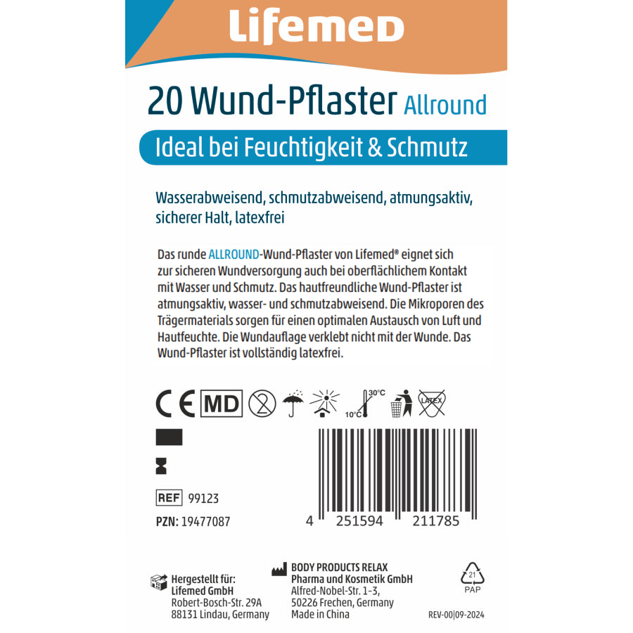 Allround Wund-Pflaster rund Ø 2,5 cm, Pflaster einzeln